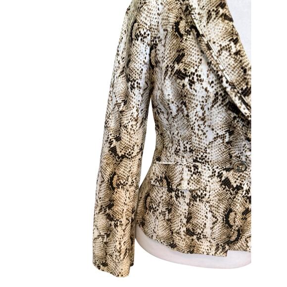 White House Black Market Silver Metal Snake Pattern Jacket. 0 - Picture 6 of 11